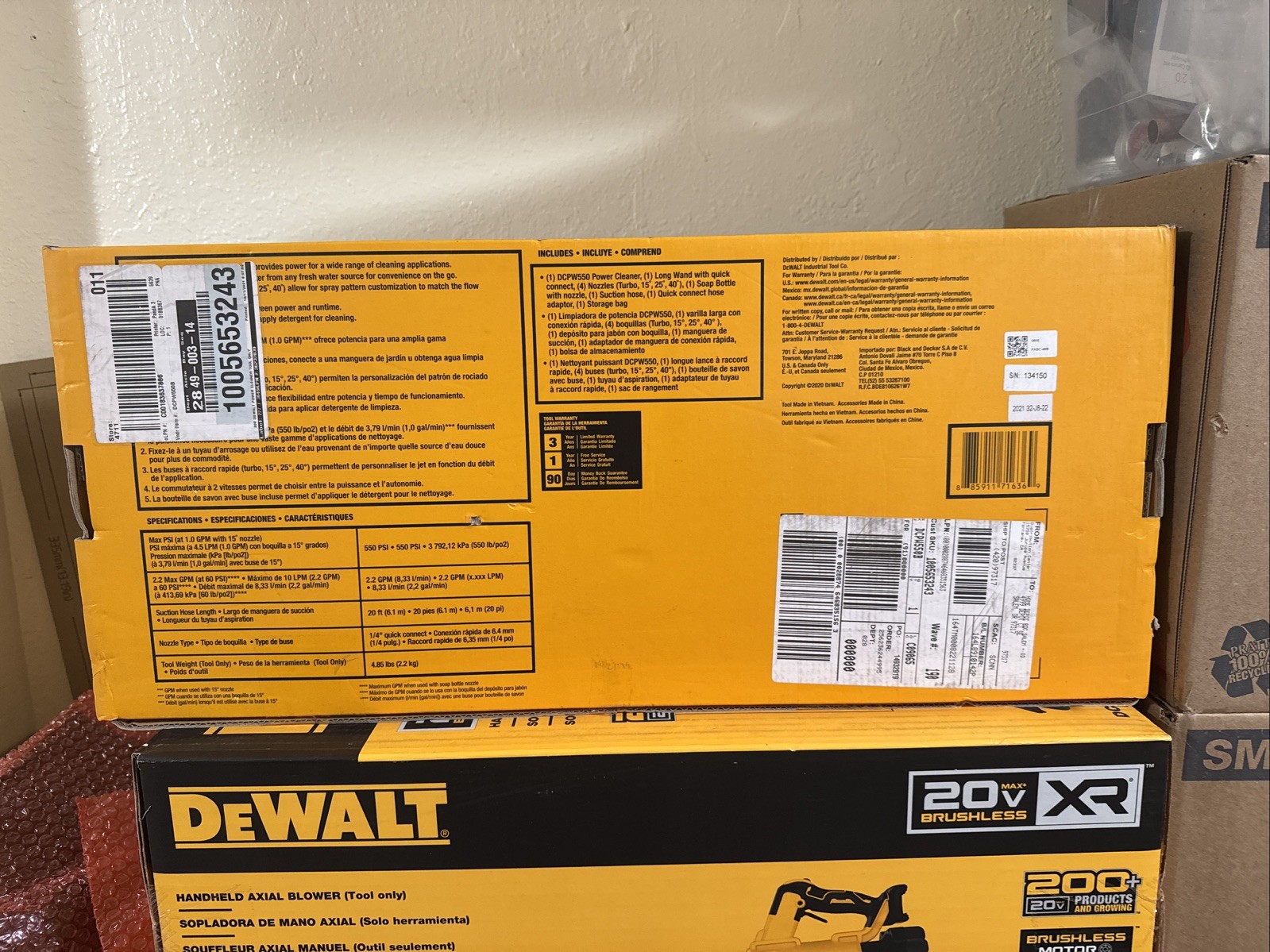 DeWalt DCPW550B 20V MAX 550 PSI Cordless Power Cleaner Tool Only – New in Box