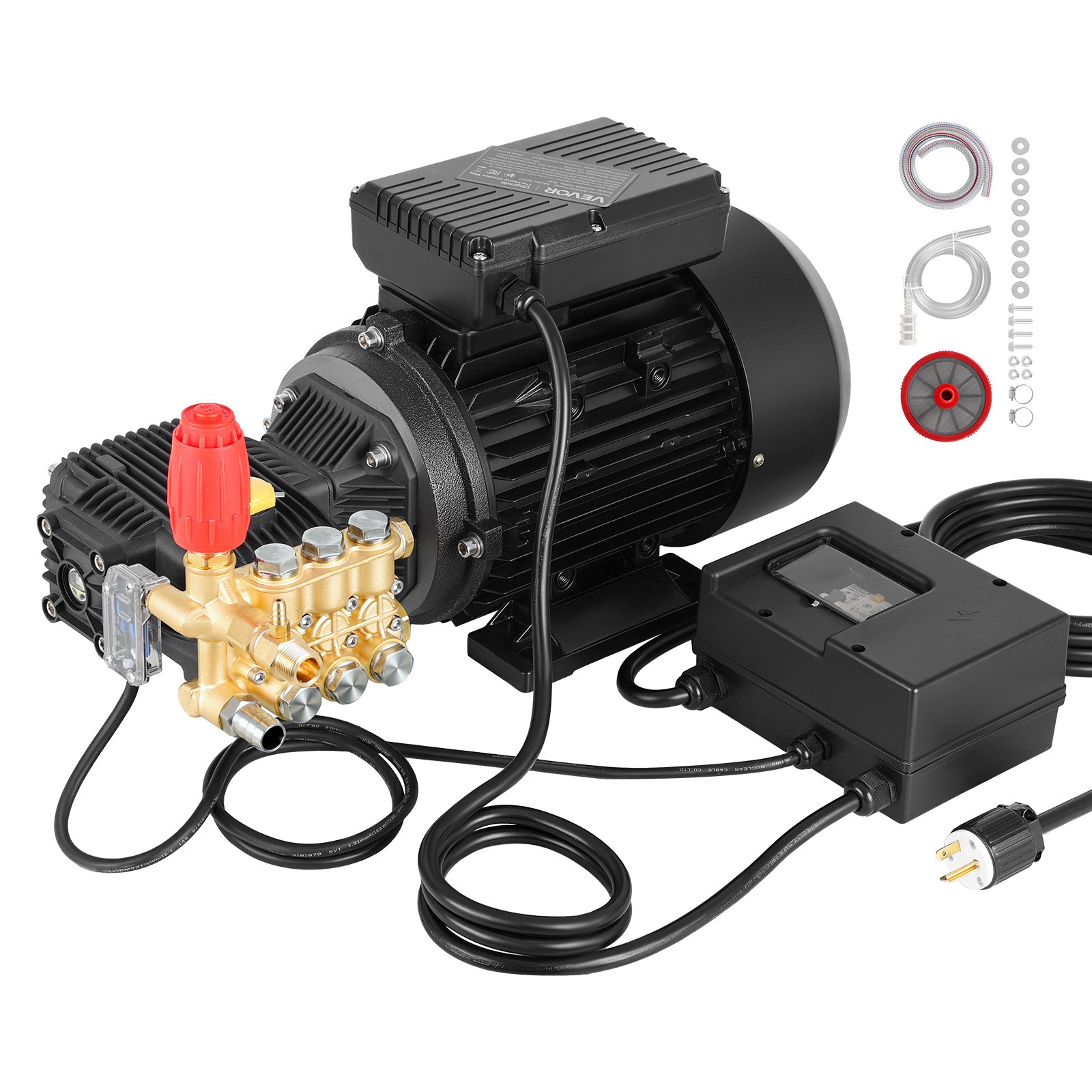 VEVOR Electric Pressure Washer Pump Kit Triplex Power Washer Pump with 5HP Motor