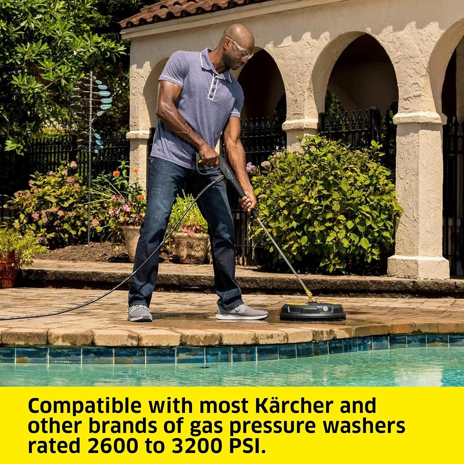 Efficient 15″ Surface Cleaner for Pressure Washers – Quick Connect, Streak-Free