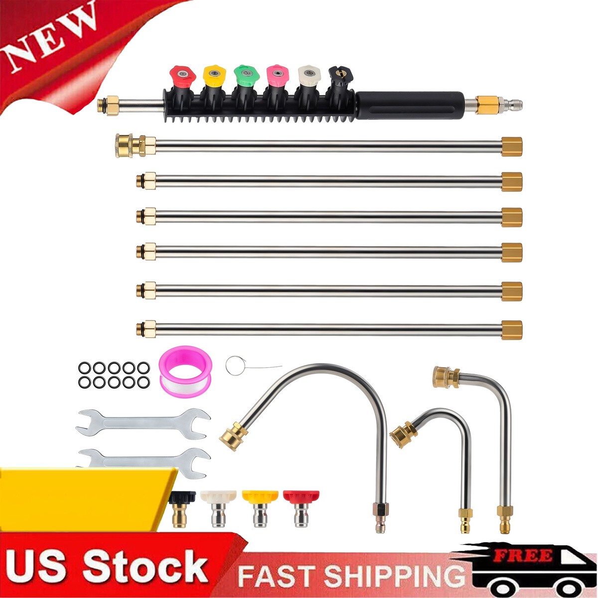 Gutter Cleaning Tool Extension Wand Lance Rod High Pressure Washer Roof Cleaner