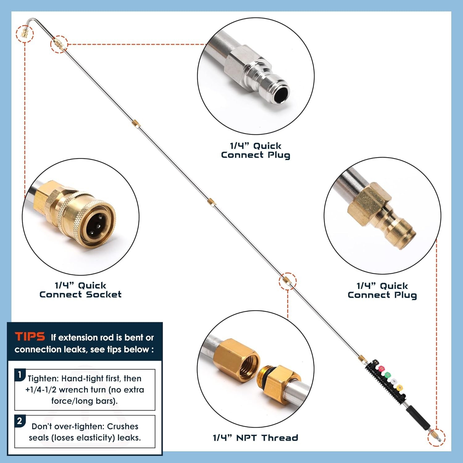 Complete Pressure Washer Extension Set: 9 Wands, 4000 PSI for Ultimate Cleaning
