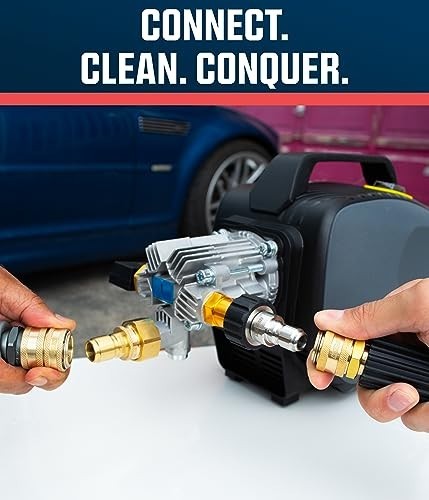 McKillans Pressure Washer Quick Connect Kit Brass M22-14mm to 3/8″ Adapter