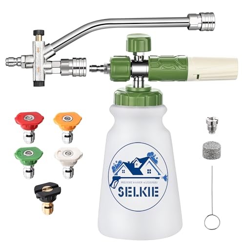 Foam Cannon with Double Tip Attachment,Adjustable Dual White Foam Cannon