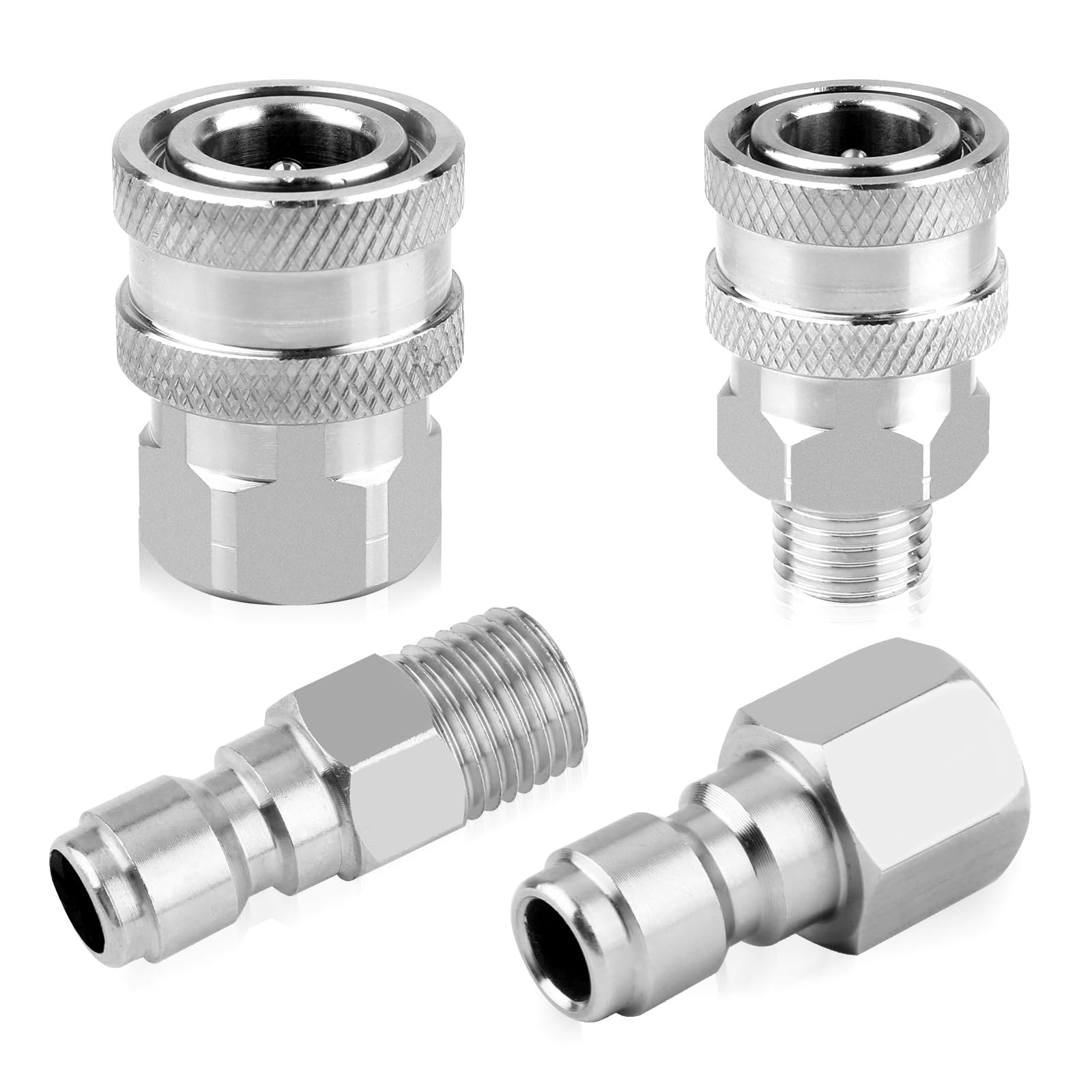 2 PCS Pressure Washer Coupler NPT 1/4 Inch Quick Connect Plug Adapter Kit