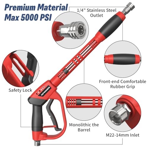 Pressure Washer Gun, with Replacement Wand Extension Power Washer Long 40 Inch