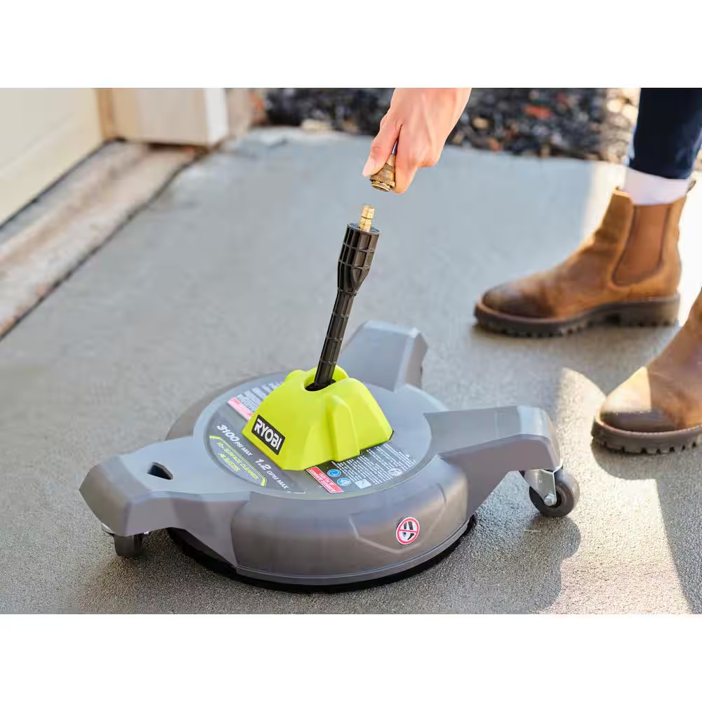 12 In. 3100 PSI Electric Pressure Washer Surface Cleaner with Caster Wheels