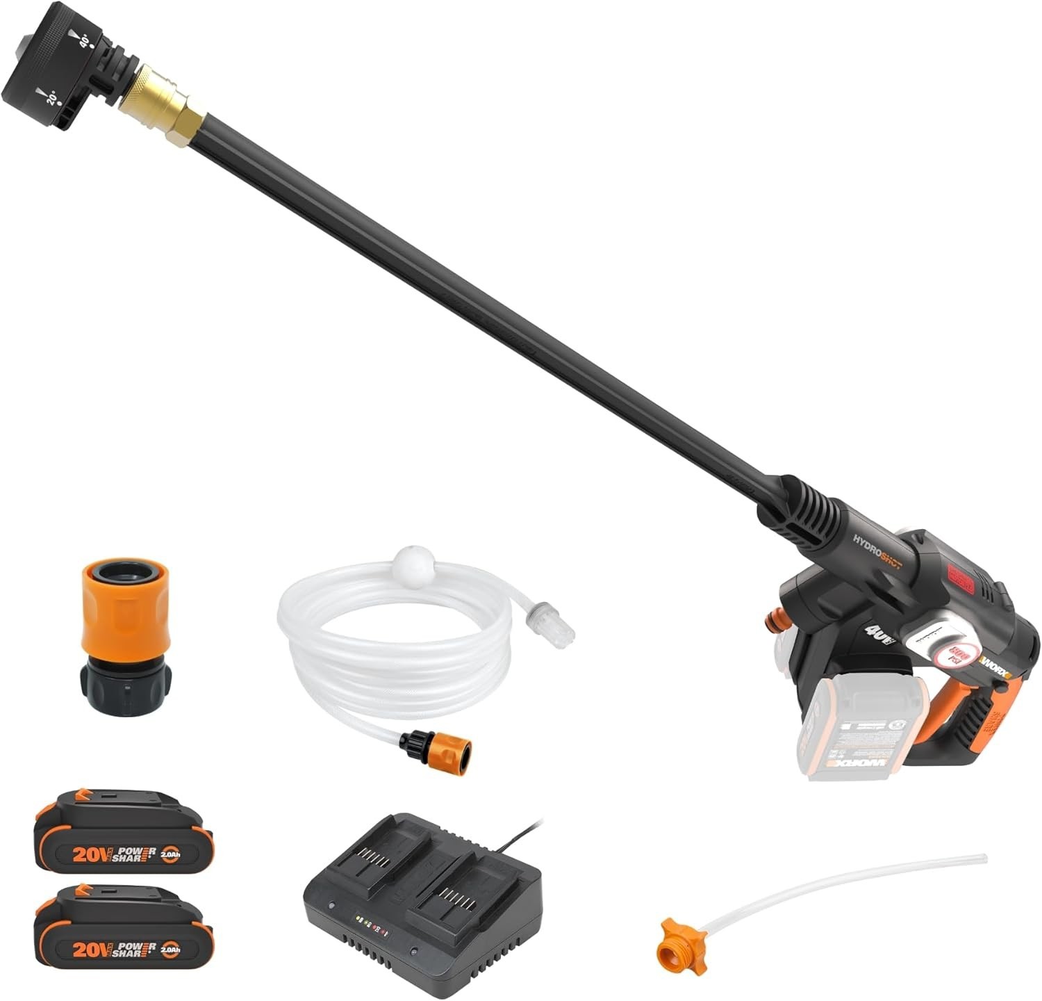 40V PowerShare Hydroshot Portable Power Cleaner WG647 | 800 PSI, Brushless, 5-in