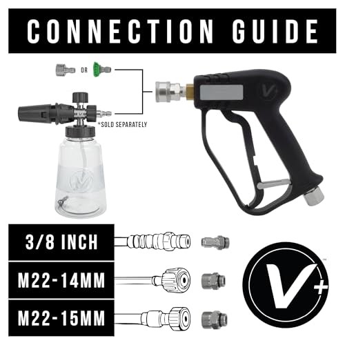Premium Swivel Pressure Washer Gun, Short Handle with ¼” Quick Connect for a