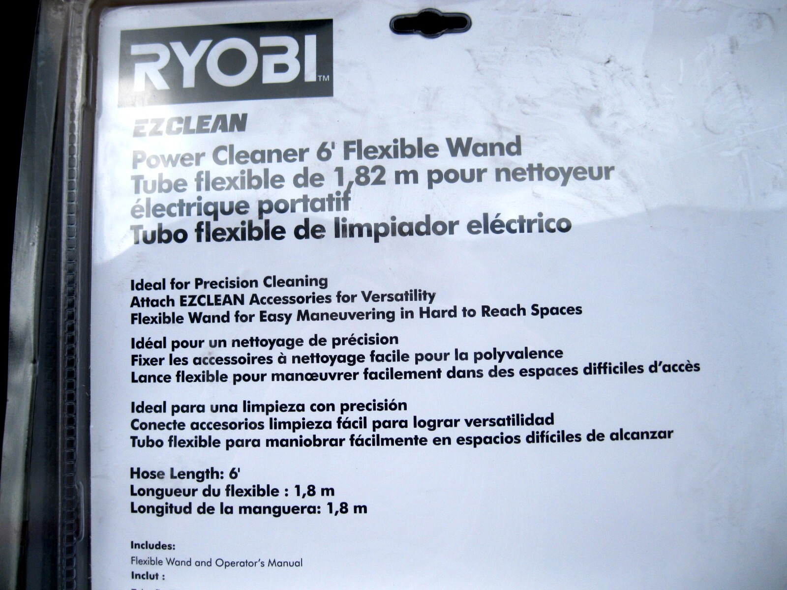 Ryobi EZ Clean Power Cleaner 6’ Flexible Wand RY3112FW