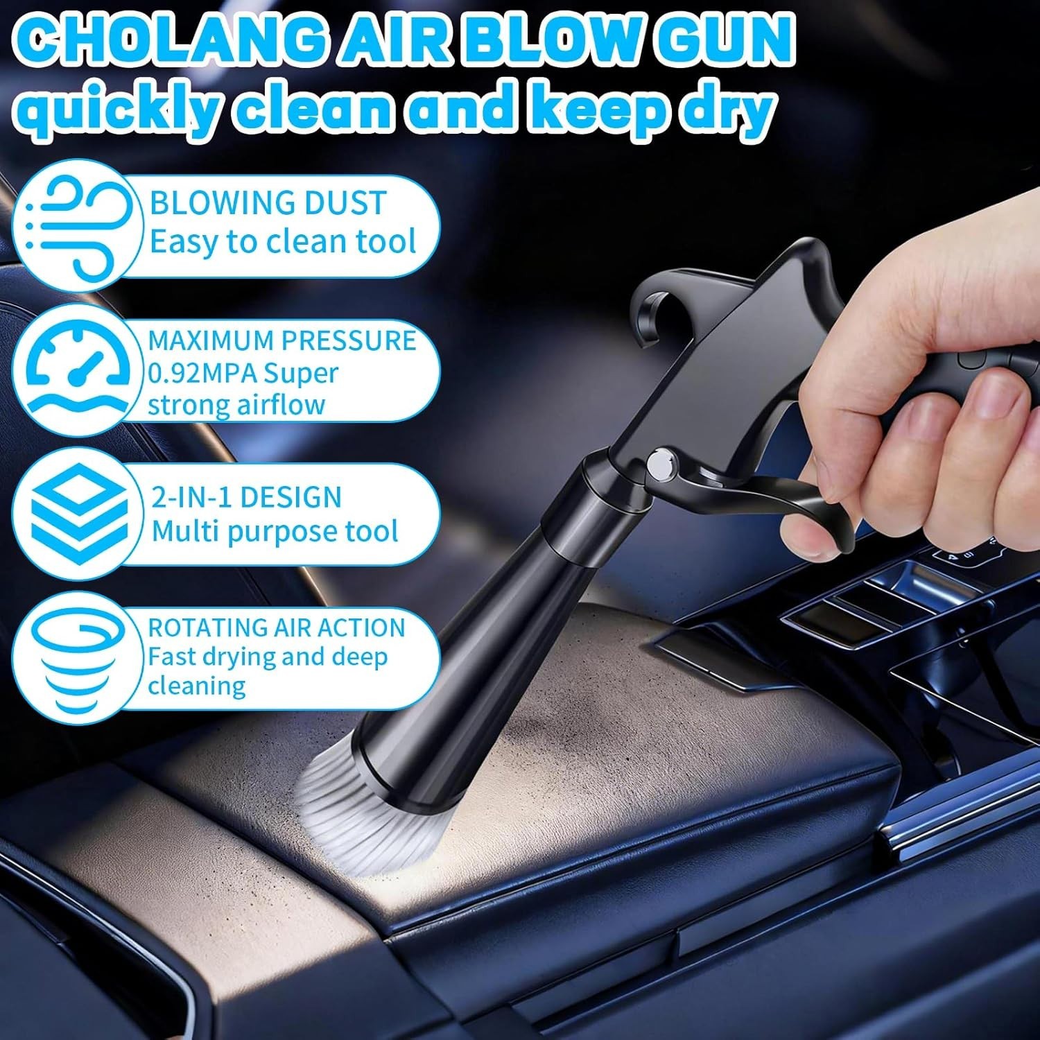 Tornado Detailing Car Cleaning Gun with Metal Nozzle | Interior Drying Air Gun |
