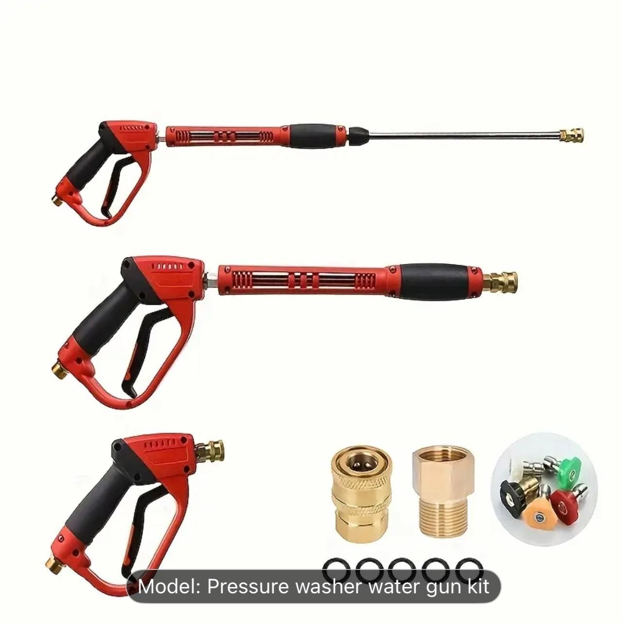 Cleaning Gun with Replacement Wand, 5 Nozzle Heads, M22 Connector, 39 Inches