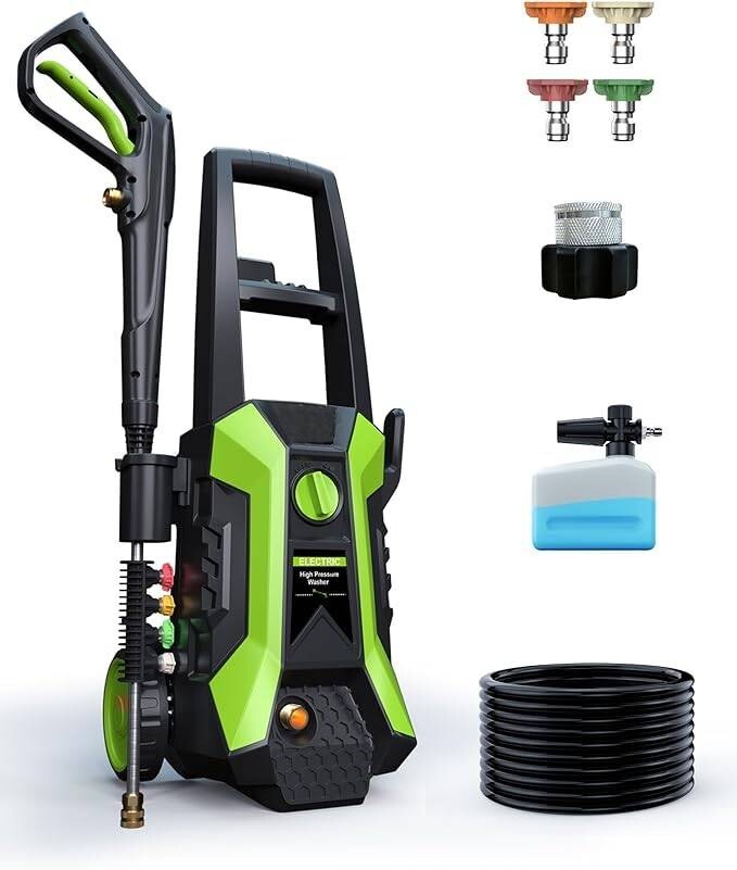 Hidrolavadora, 3500 PSI máx., 2,4 GPM, con 4 boquillas, hidrolavadora eléctrica.