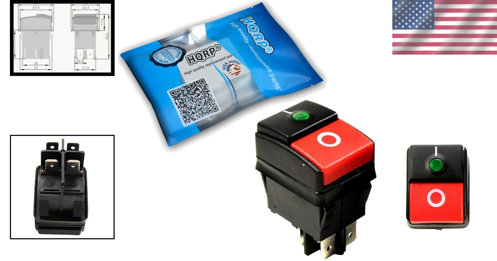 On-Off Power Switch for Pressure Washers – 20A, 250V Compatible