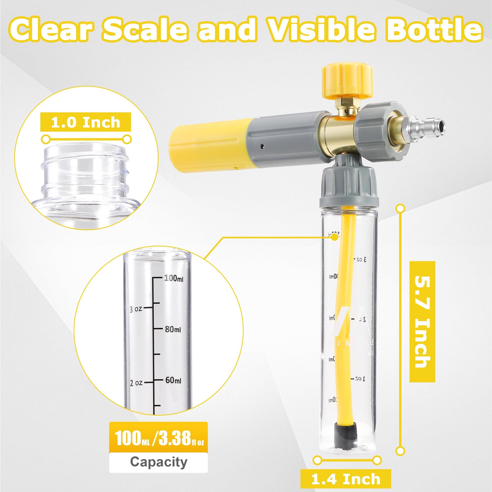 Concentrate Foam Cannon with Pressure Washer Gun, Ready-to-Use Mini Soap Cann…