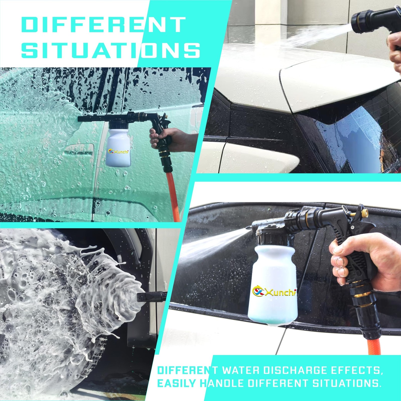 Foam Gun Car Wash Gun, Foam Blaster Equips 3/4″ Universal Garden and Quick Co…