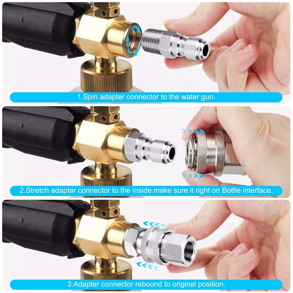 4Pcs NPT 3/8 Inch Pressure Washer Adapter Stainless Steel Quick Connect Fitting