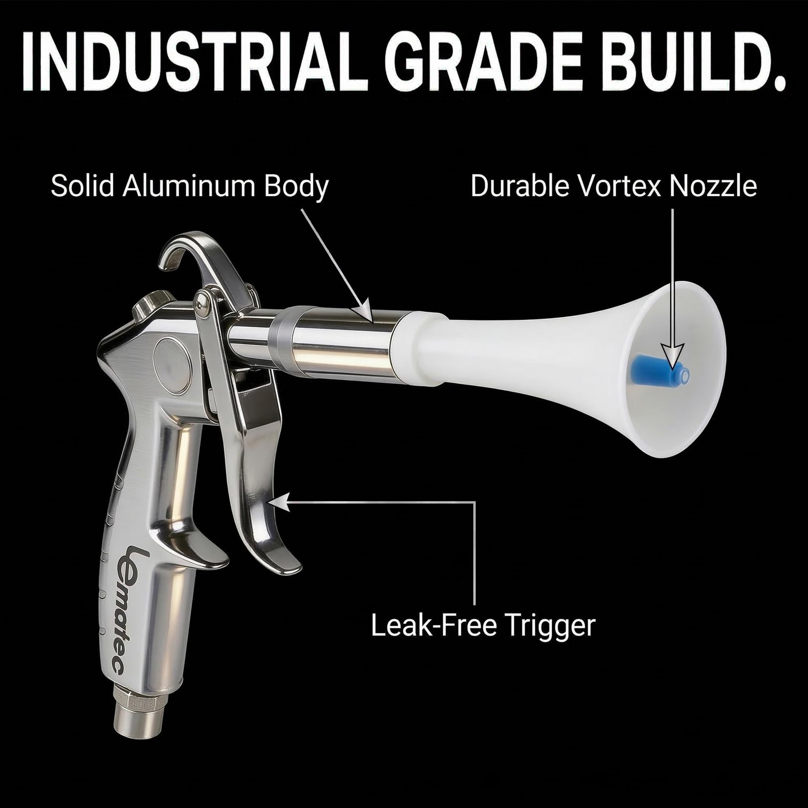 LE LEMATEC Tornado Air Gun for Compressor – 4000 RPM, Compact & 4,000 RPM