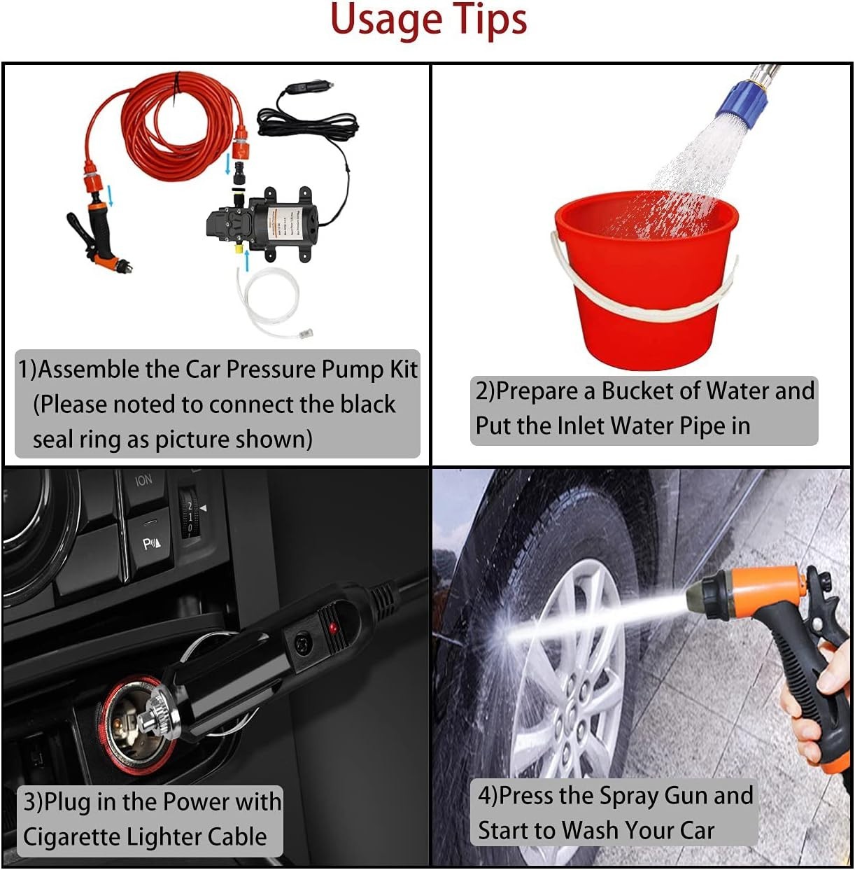 Versatile 12V 100W High-Pressure Pump for Car, RV & Garden – Portable Design