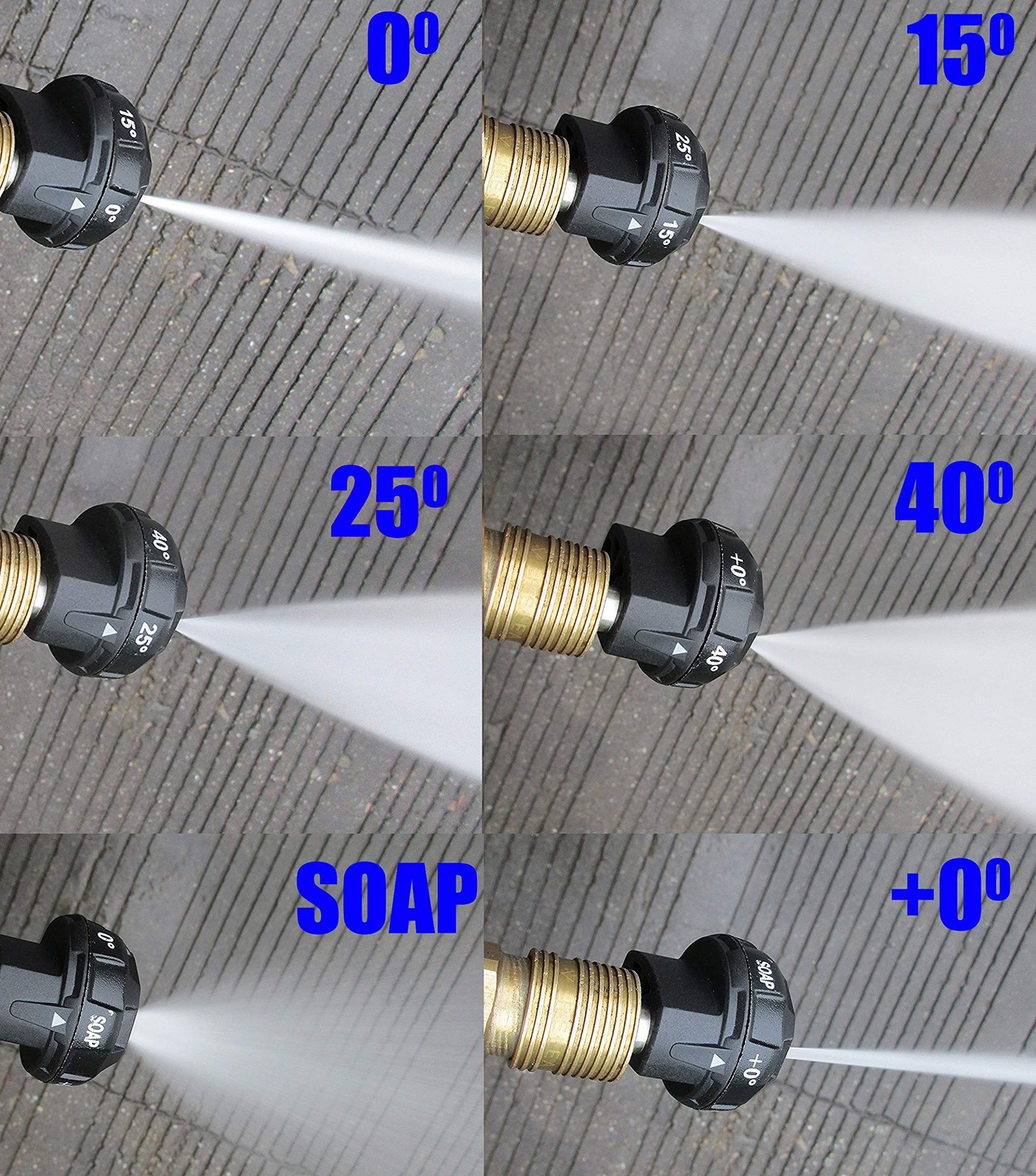 Pressure Washer Nozzle 4000 PSI 6-in-1 Quick Change 1/4 Inch – Fits Most Power