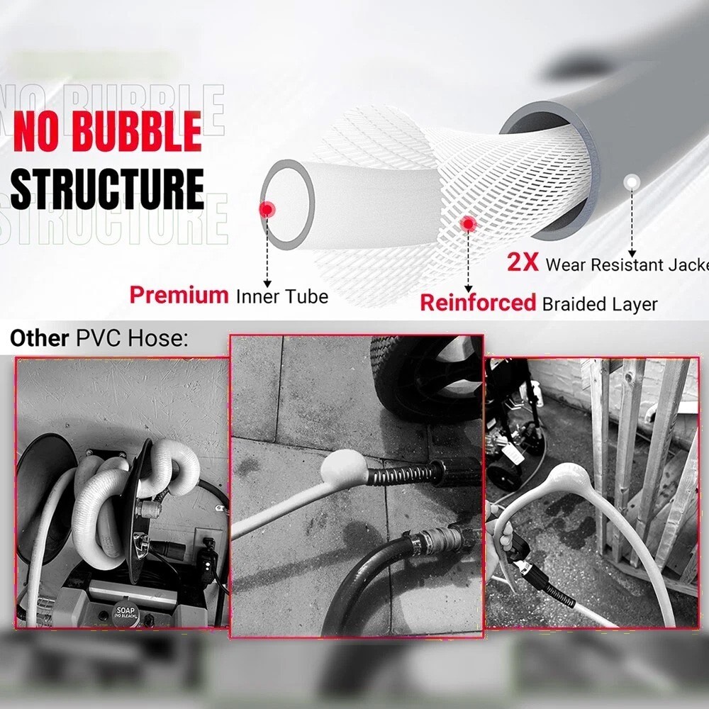 YAMATIC 3200 psi Power Washer Hose, 4000 psi Gun Extension Wand Spray Nozzle Tip