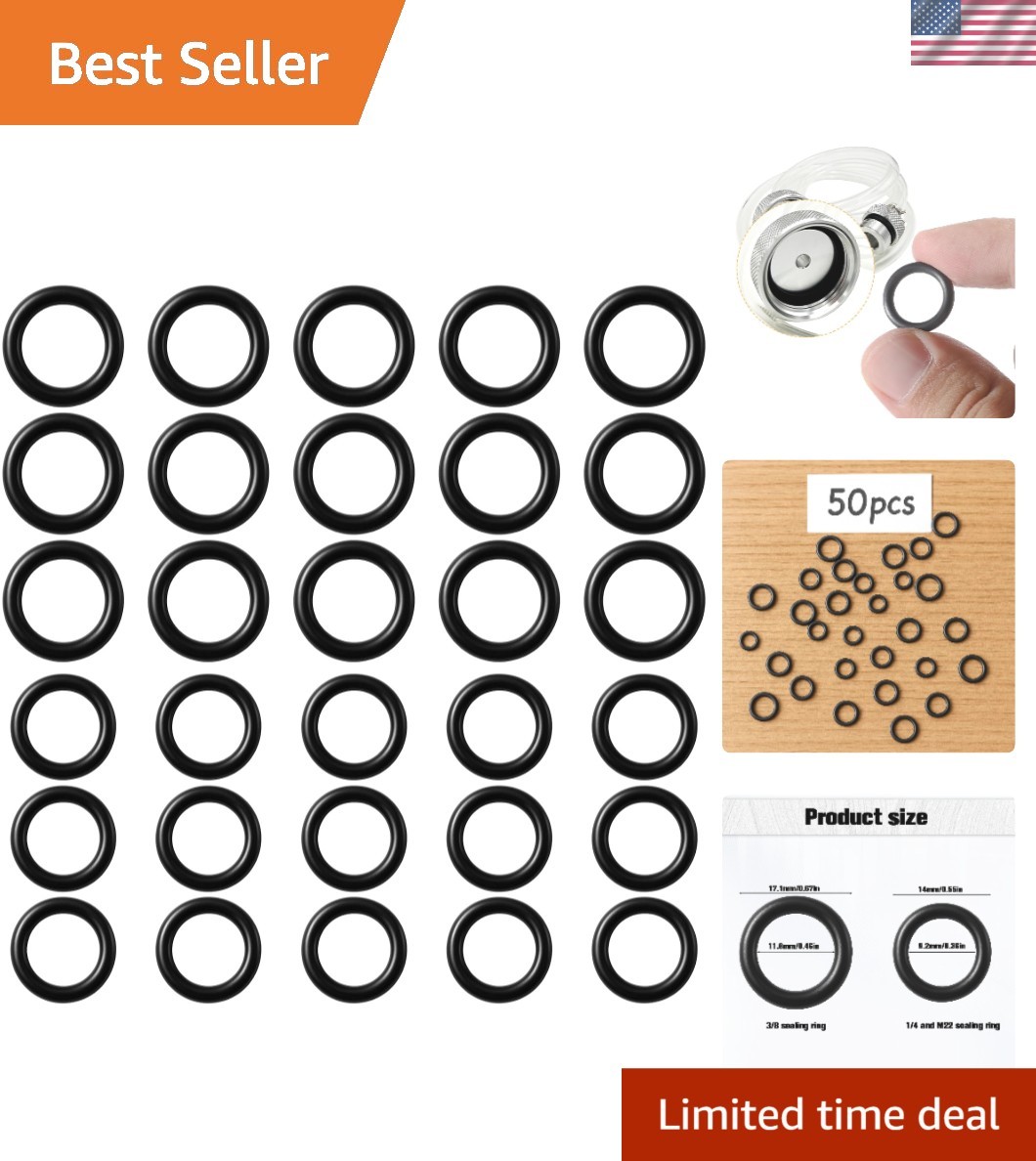 50 Pack Pressure Washer O-Rings, Hose Gasket Washers, 1/4″ and 3/8″ Quick Con…