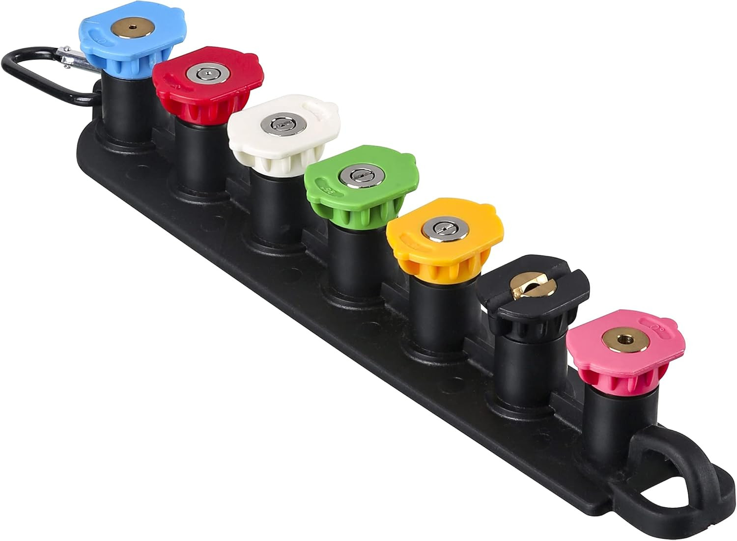 Pressure Washer Nozzle Tips Set with Holder, 7 Spray Tips, 1/4 Inch Quick Connec