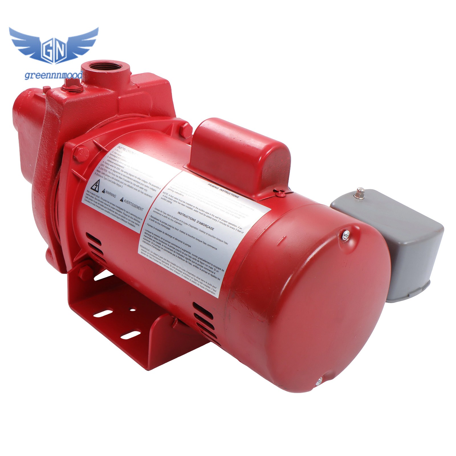 1 HP 23 GPM Dual Voltage 115/230 Volt Cast Iron Shallow Well Jet Pump Red 602208