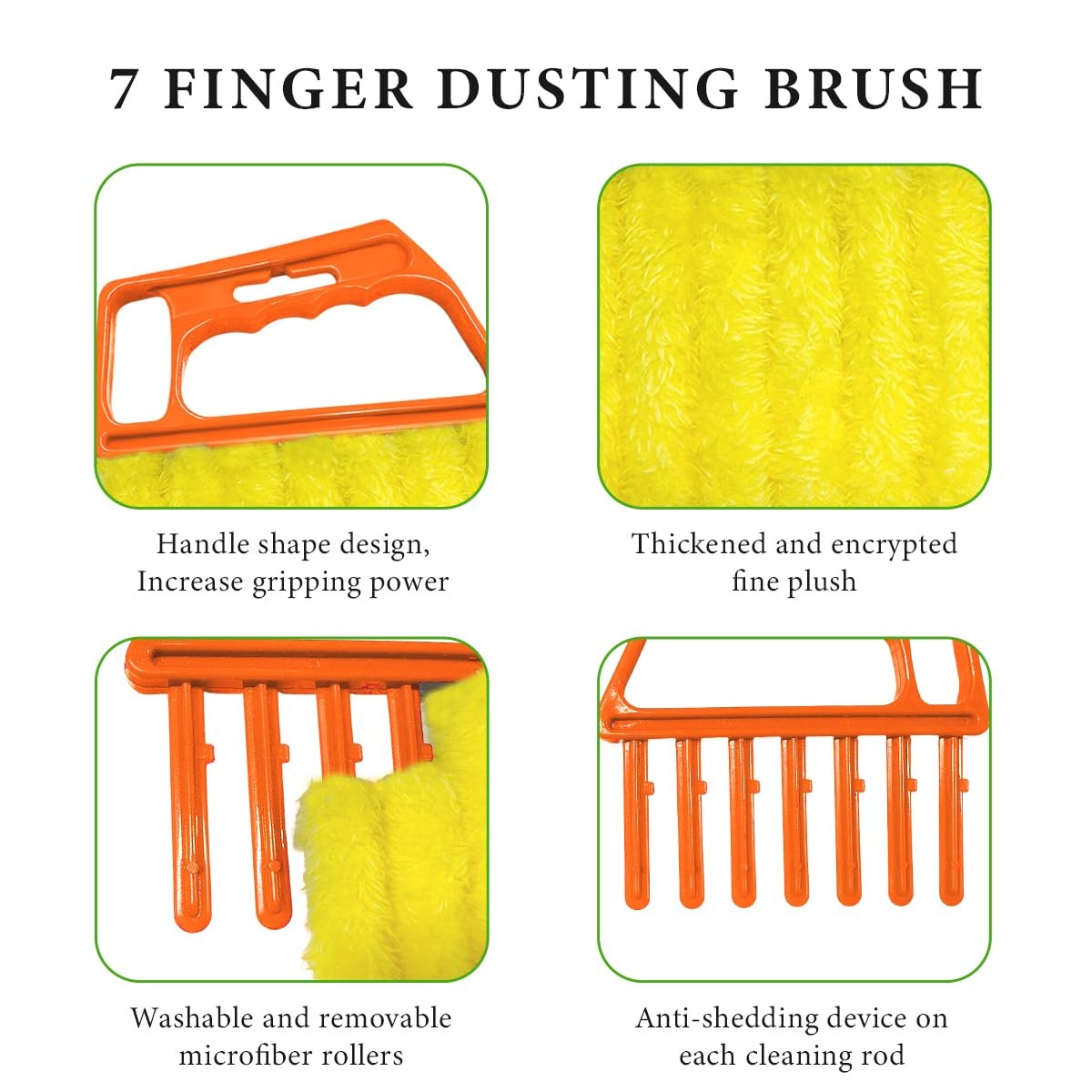 DXNQ 2 PCS Blind Cleaner Duster Tool, Window Venetian Hand-held Orange+yellow