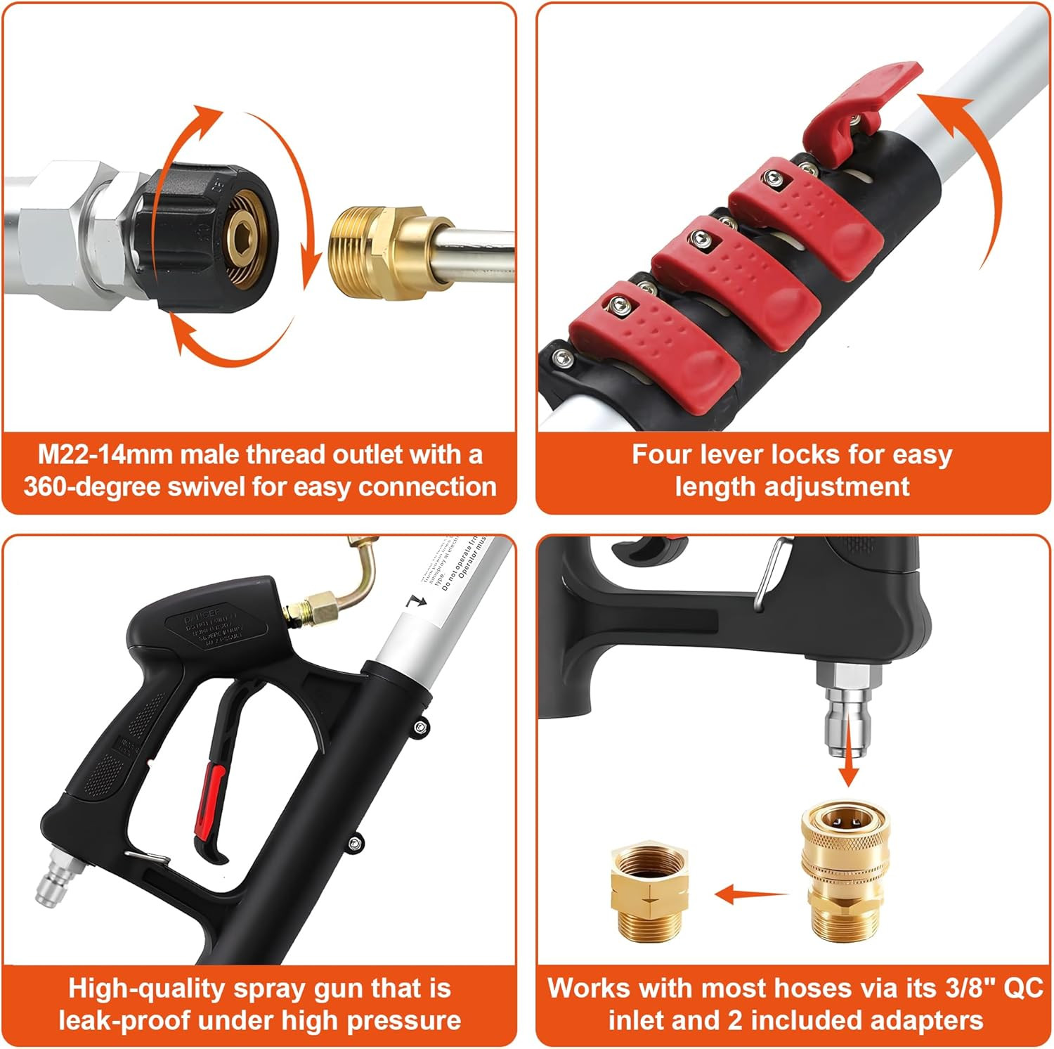 Telescoping Pressure Washer Wand 24 Ft Pressure Washer Extension Wand 24 Feet Po