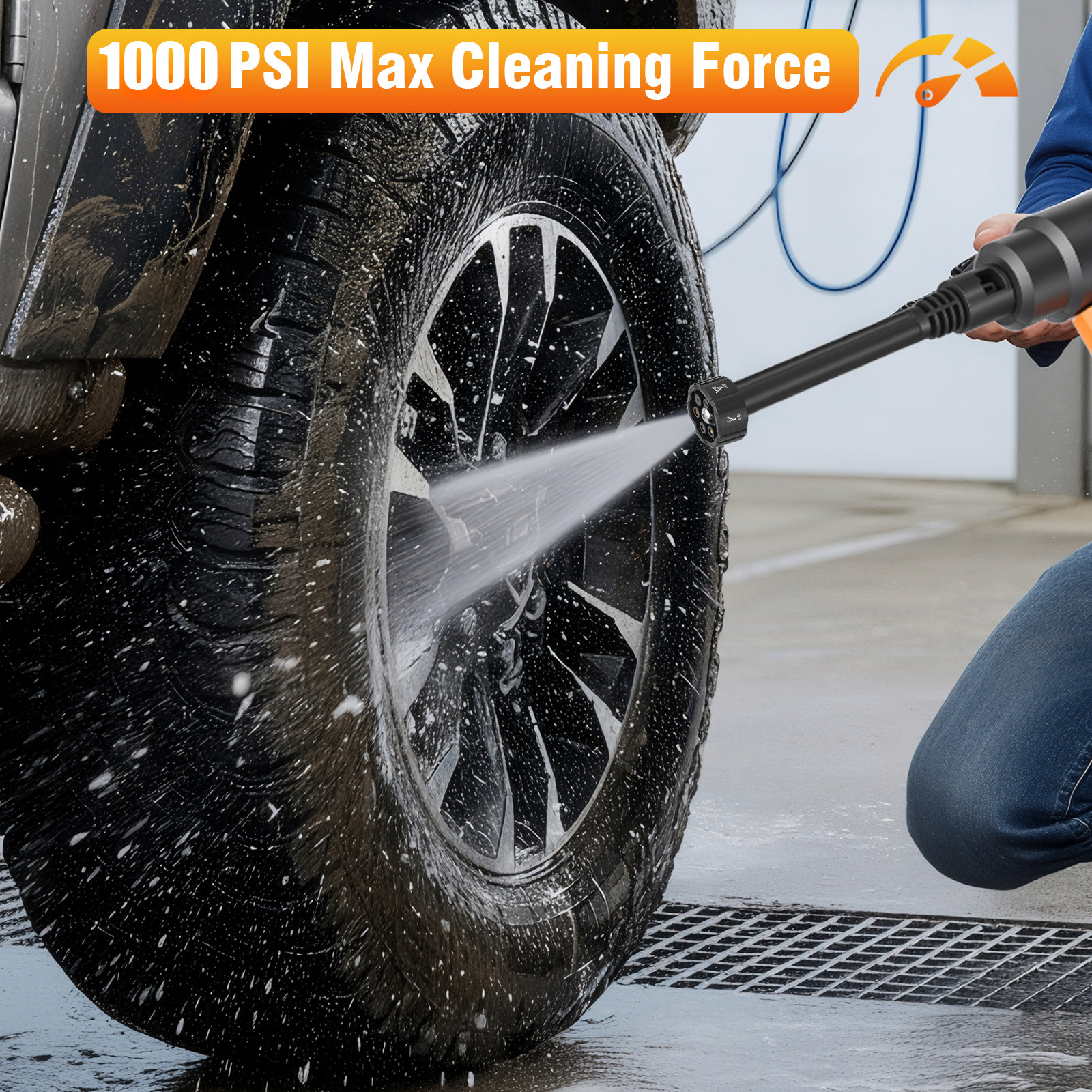 Cordless Electric High Pressure Water Spray Car Gun 900PSI Portable Washer Clean