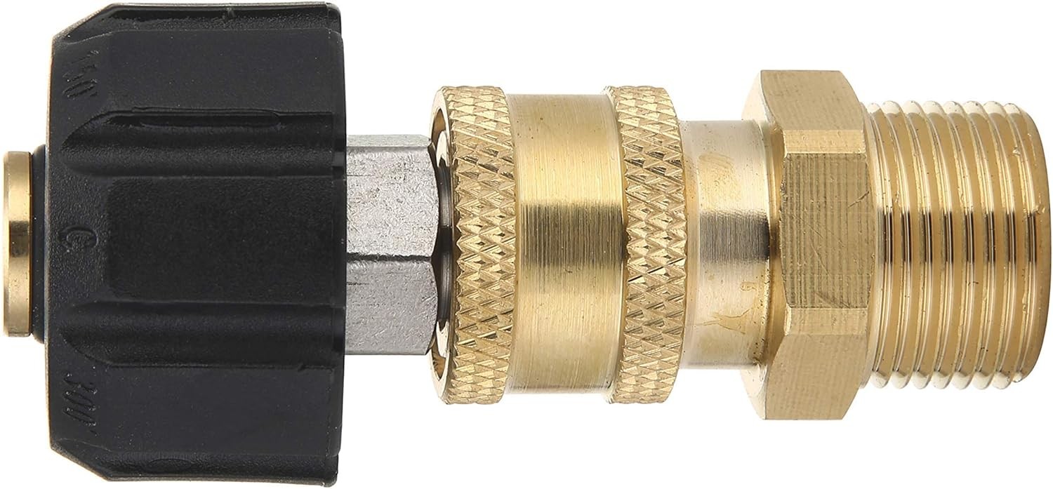 Pressure Washer Adapter Set, Quick Connect Gun to Wand, M22 14Mm to 1/4 Inch
