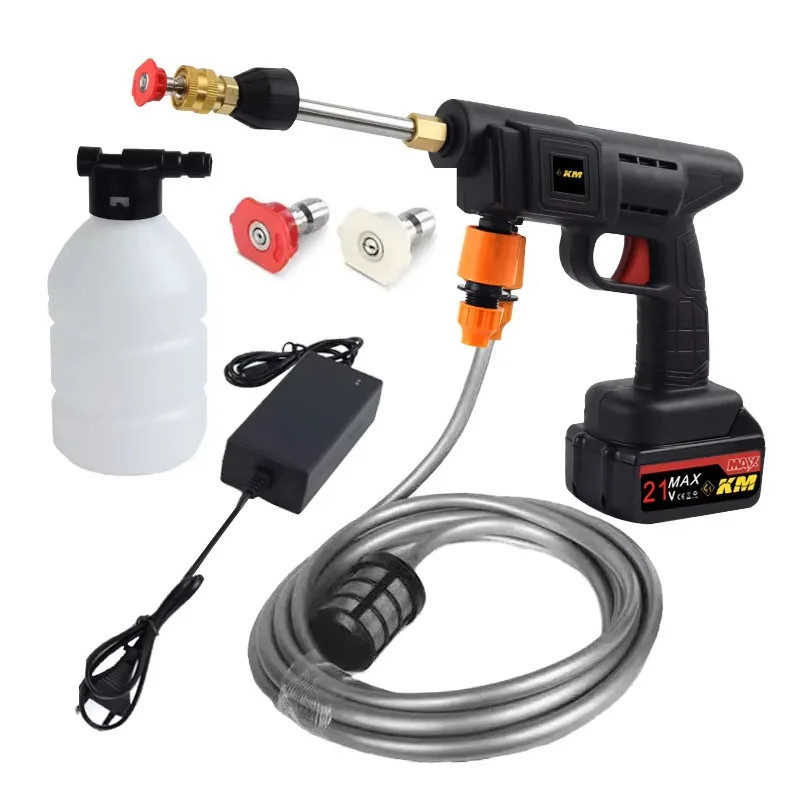 JH Portable High Pressure Electric Car Washer Gun Rechargeable Battery Powered C