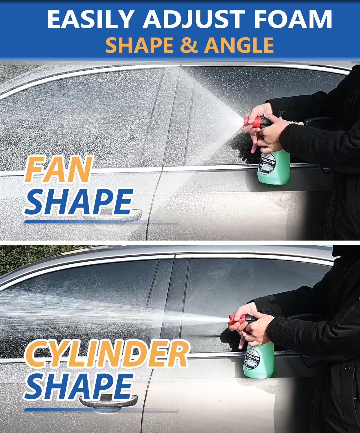 Foam Cannon Kit With Pressure Washer Gun 5000 Psi 5 Nozzle Tips 1/4″ Quick Conne