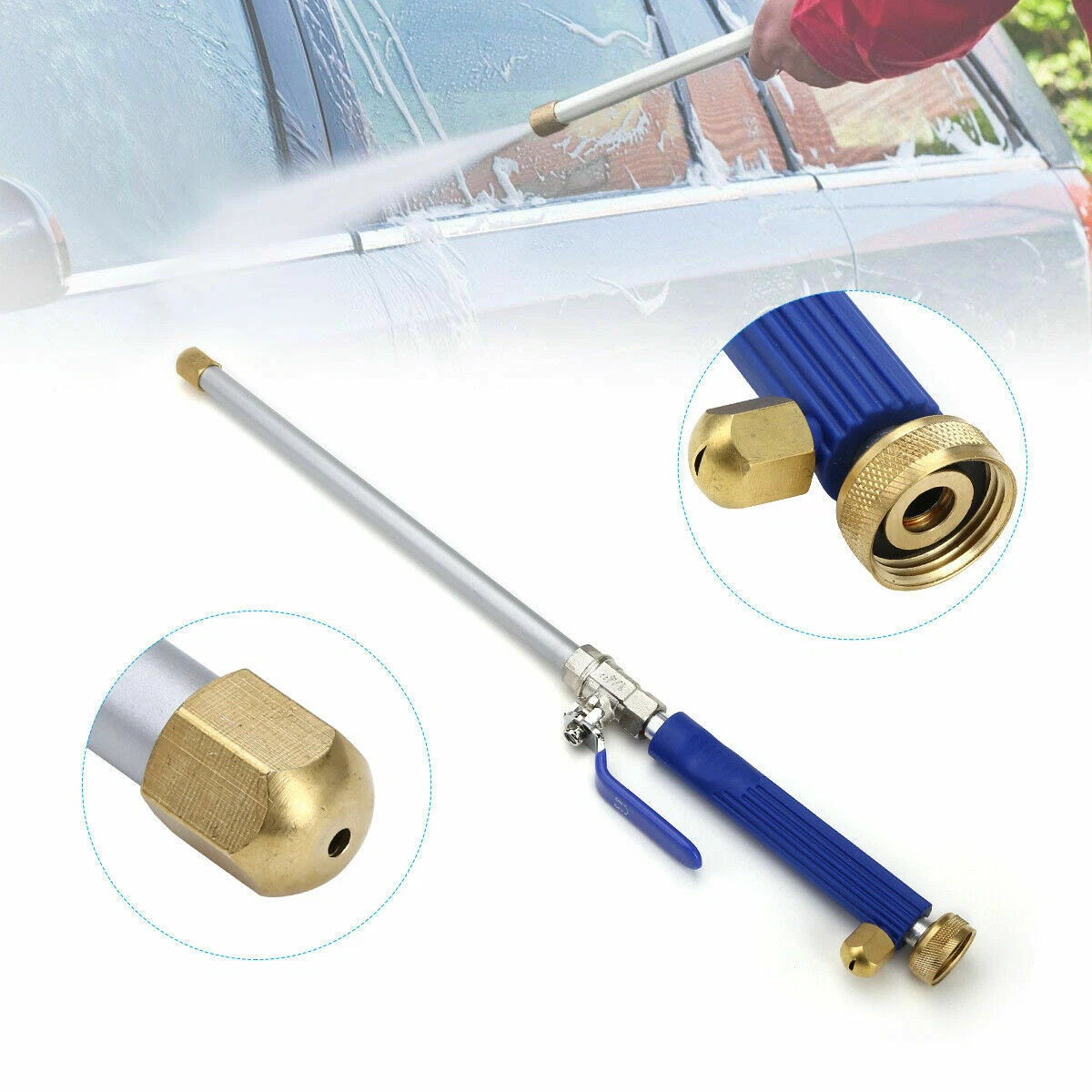 Garden Hose High Pressure Power Washer Water Spray Gun Nozzle Wand Attachment