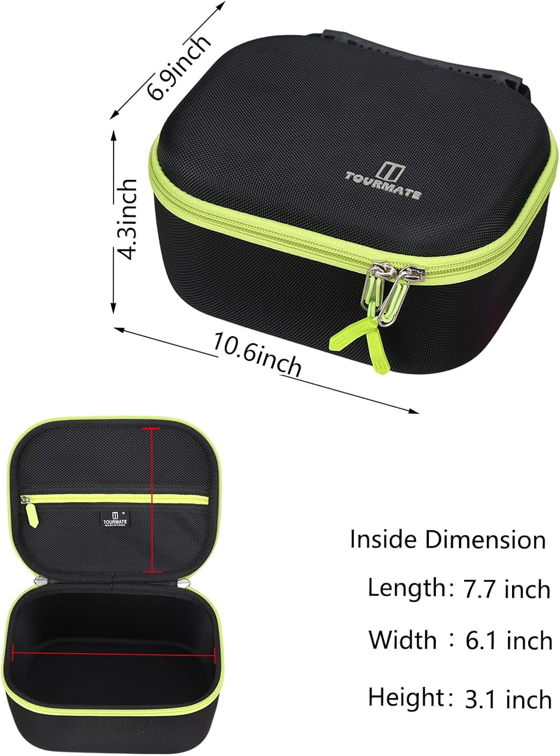 Hard Carry Case for Ryobi 18V Digital Inflator, Black/Green