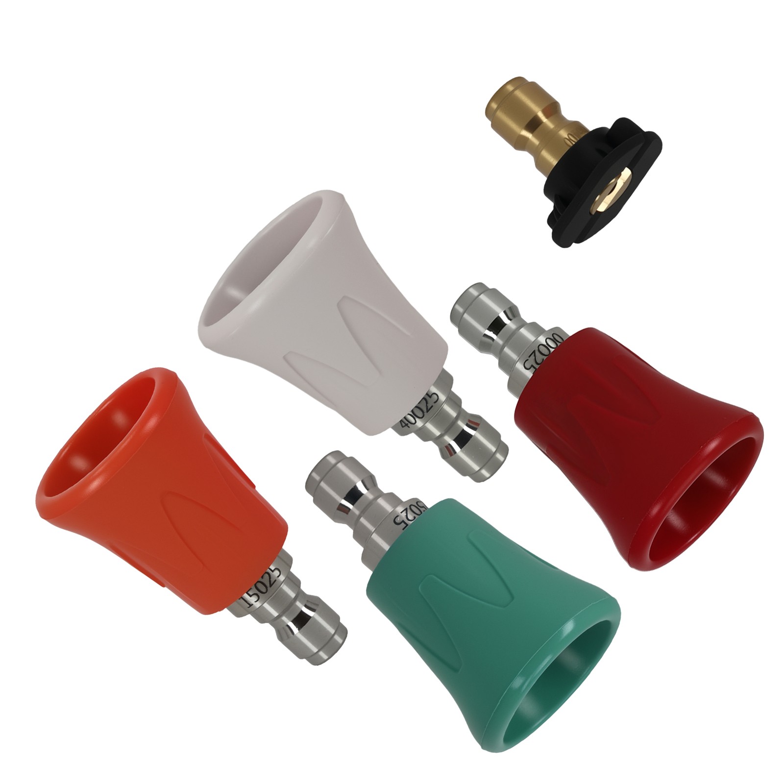 5 Pressure Washer Spray Nozzle Tips Stainless Steel Brass 1/4″ Quick Connect
