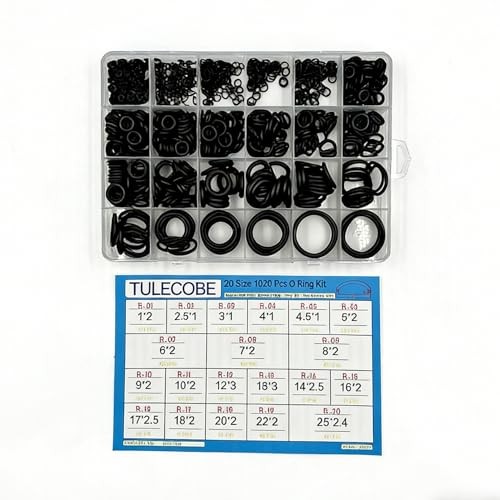 Universal Metric Nitrile Rubber(NBR) O Ring Assortment Kit for 20 Size 1020 Pcs