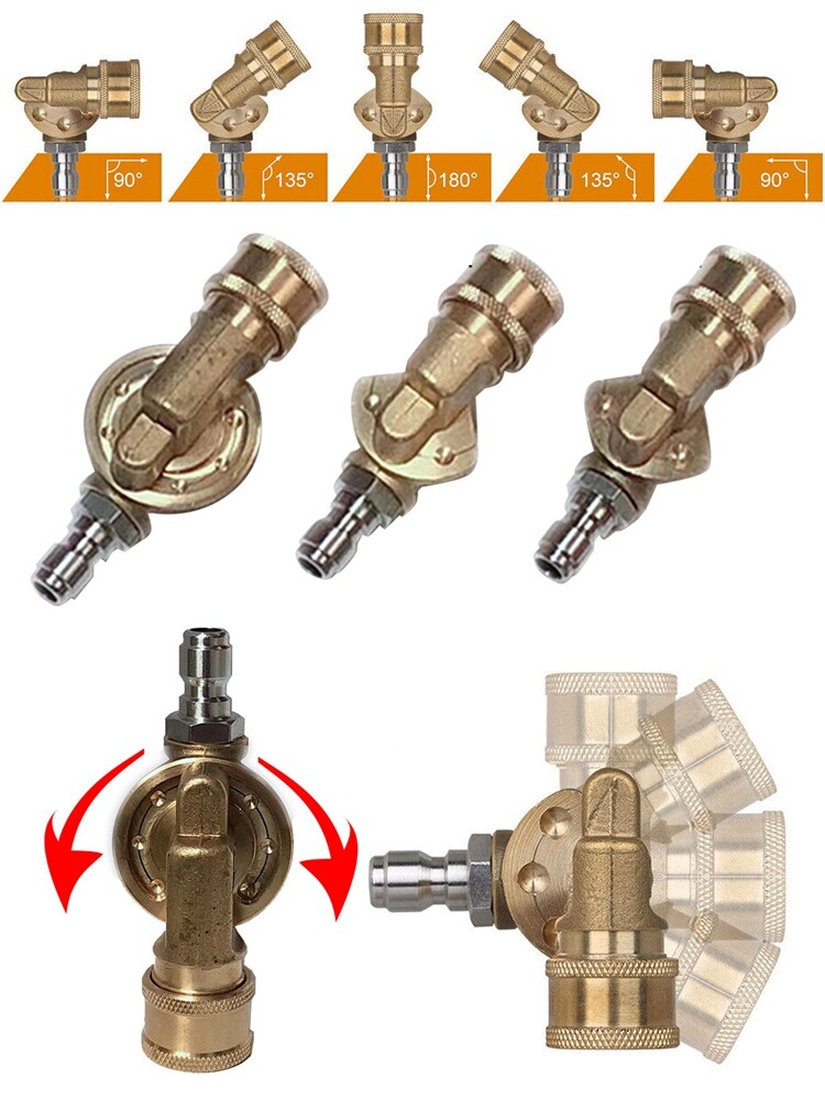 1/4 in Quick Pivoting Coupler 240 Degree 4500 PSI For Pressure Washer Rotation