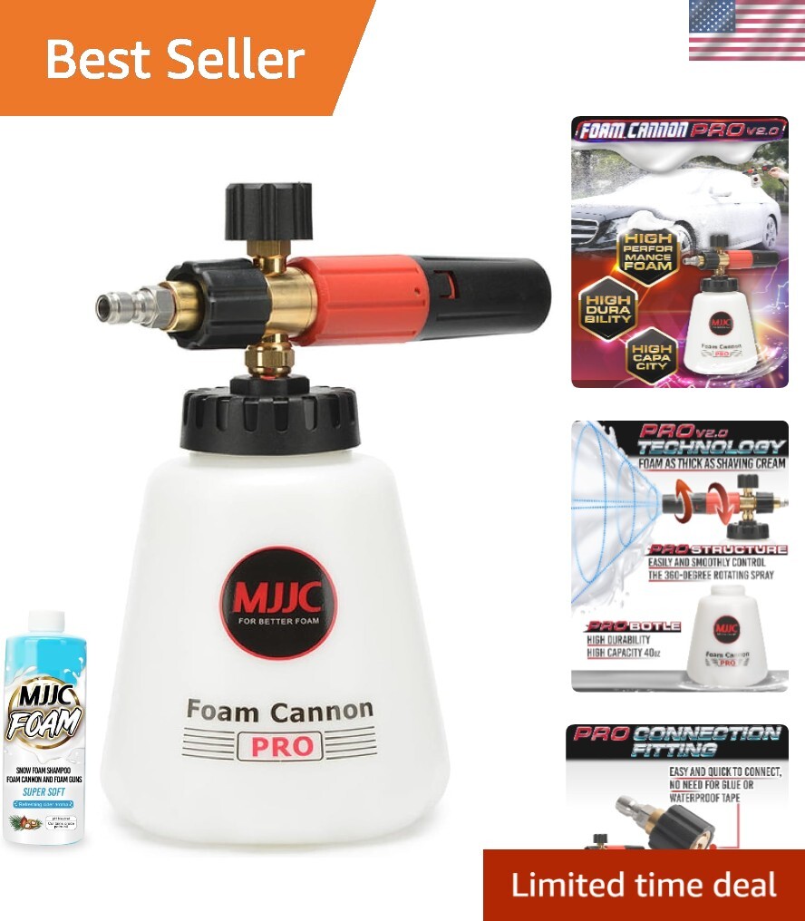 Foam Cannon Pro V2.0 Thicker Snow Foam Technology with 1/4 Inch Quick Connect…
