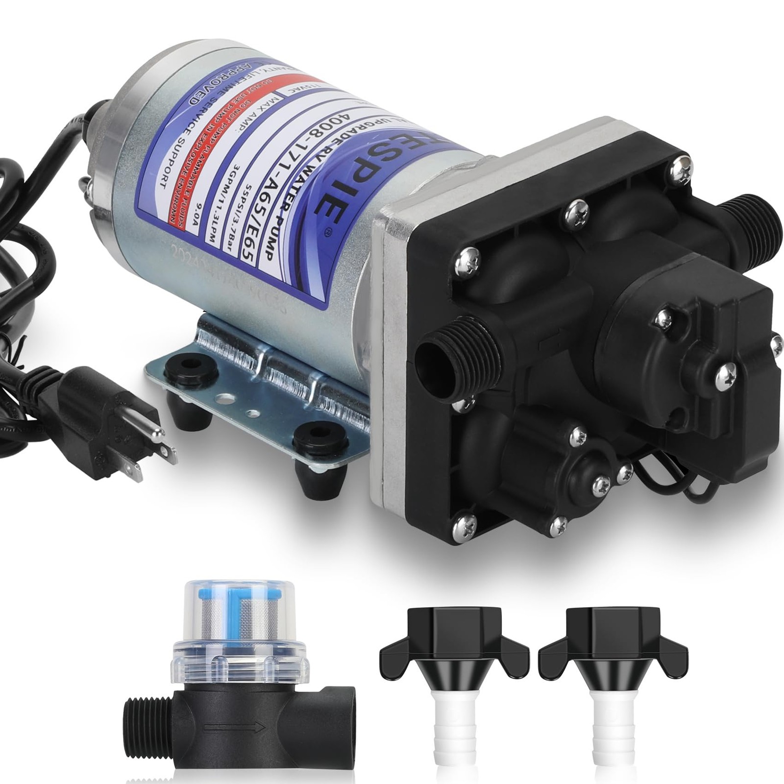 4008-171-A65/E65 Water Pump, 115V 3.0GPM with Strainer, Portable Electric Utilit