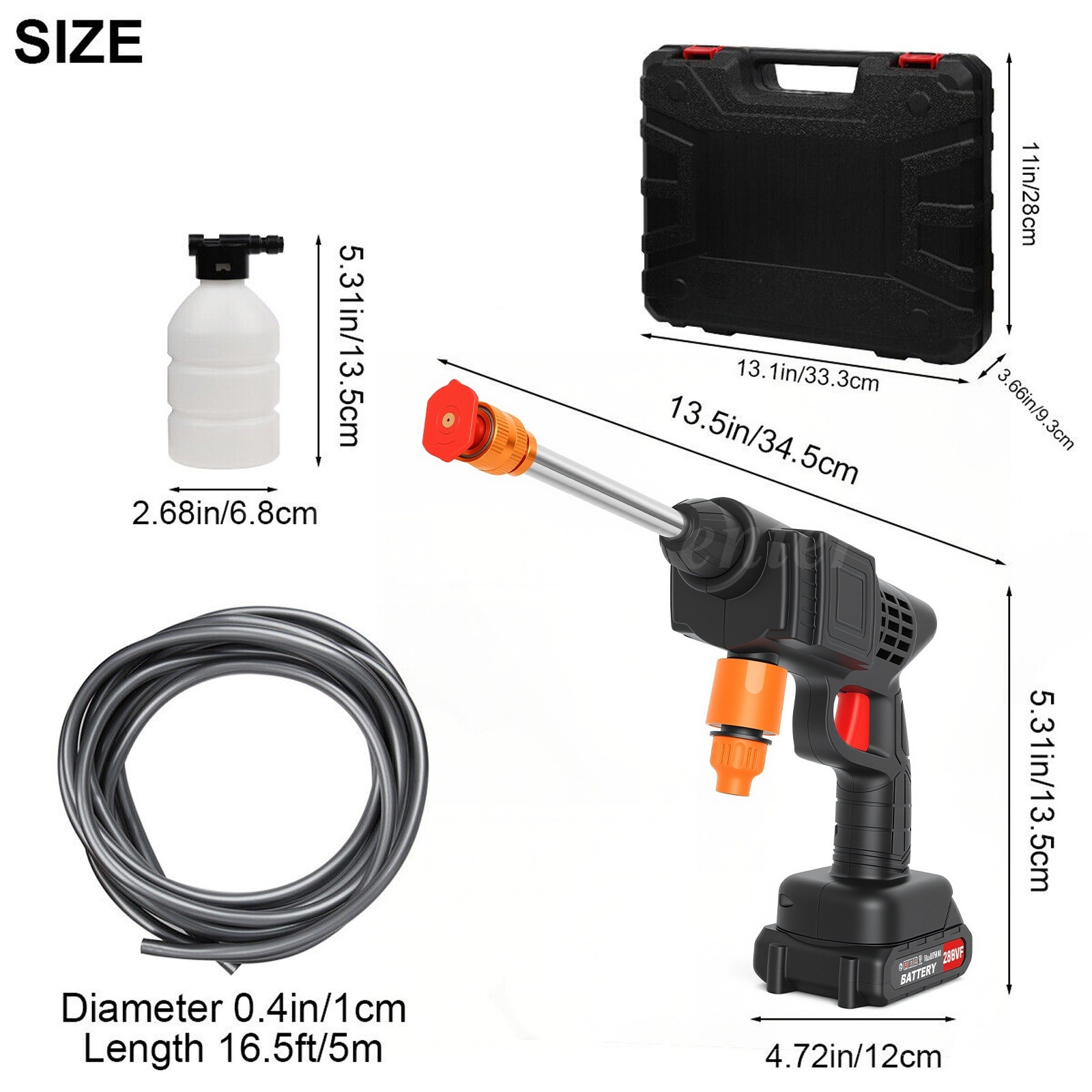 Portable Wireless High Pressure Car Washing Cleaner Cleaning Machine Water Gun