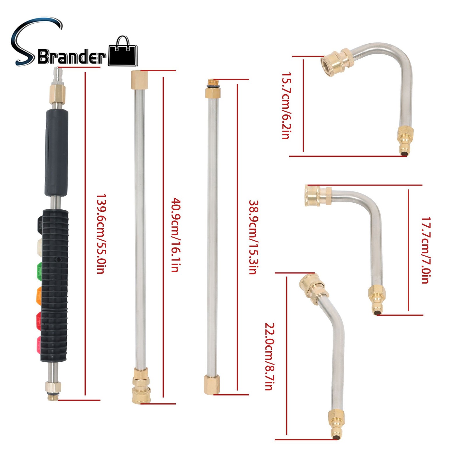 97 Inch Pressure Washer Extension Wand Replaceable Stainless Steel Power Washer