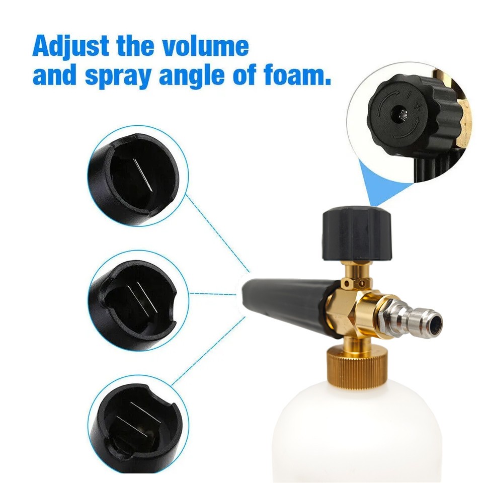 1/4″ Snow Foam Pressure Washer Gun Car Wash Soap Lance Cannon Spray Jet Bottle