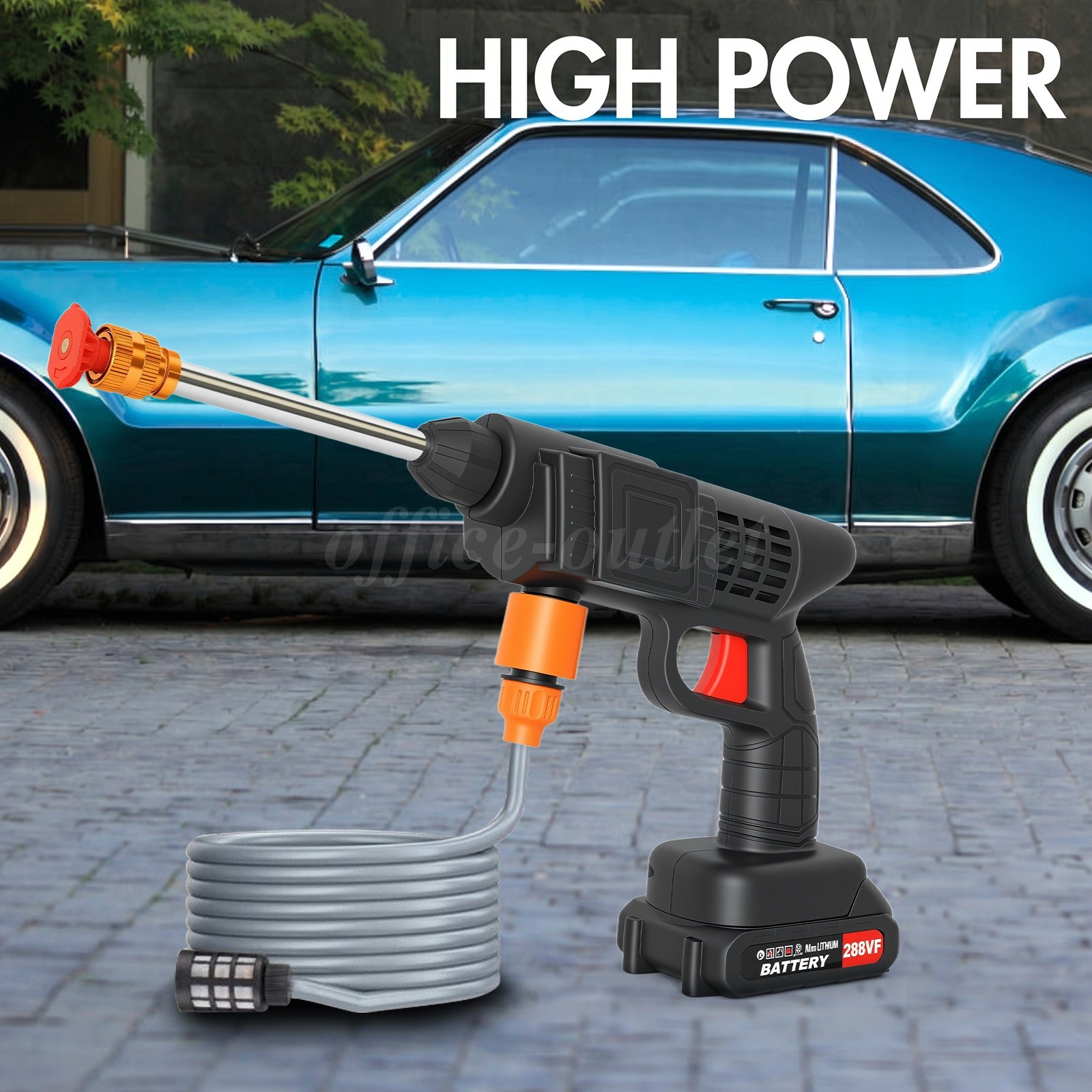 Portable Cordless Electric High Pressure Water Spray Gun Car Washer Cleaner Tool