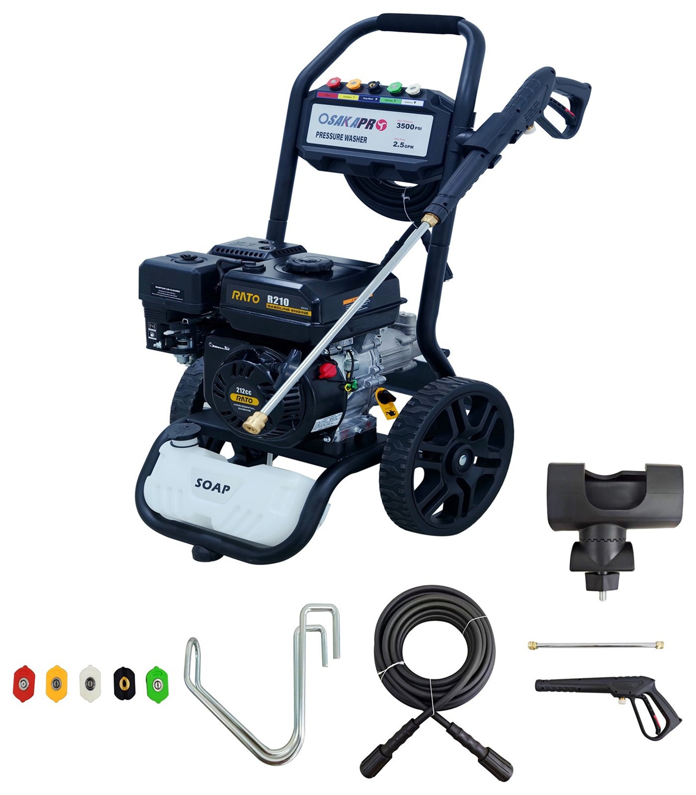 212CC Gas Pressure Washer 3500PSI 2.3GPM Gas Powered 7HP High Pressure Washer