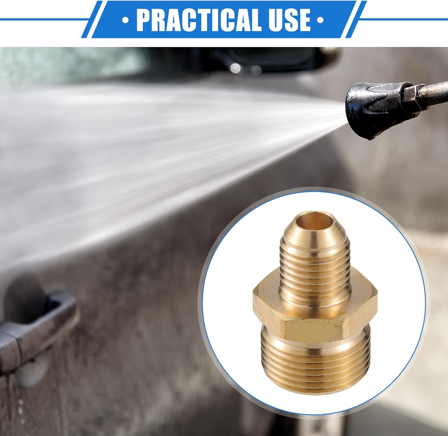 Pressure Washer Connector, 14Mm M22X1.5 to M14X1.5 Male Adapter Brass Screw Hose