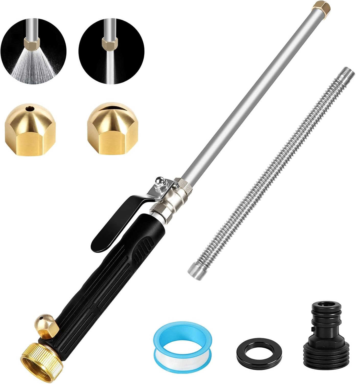 Jet Nozzle Power Washer for Garden, High Pressure Washer Tools with 2 Differe…