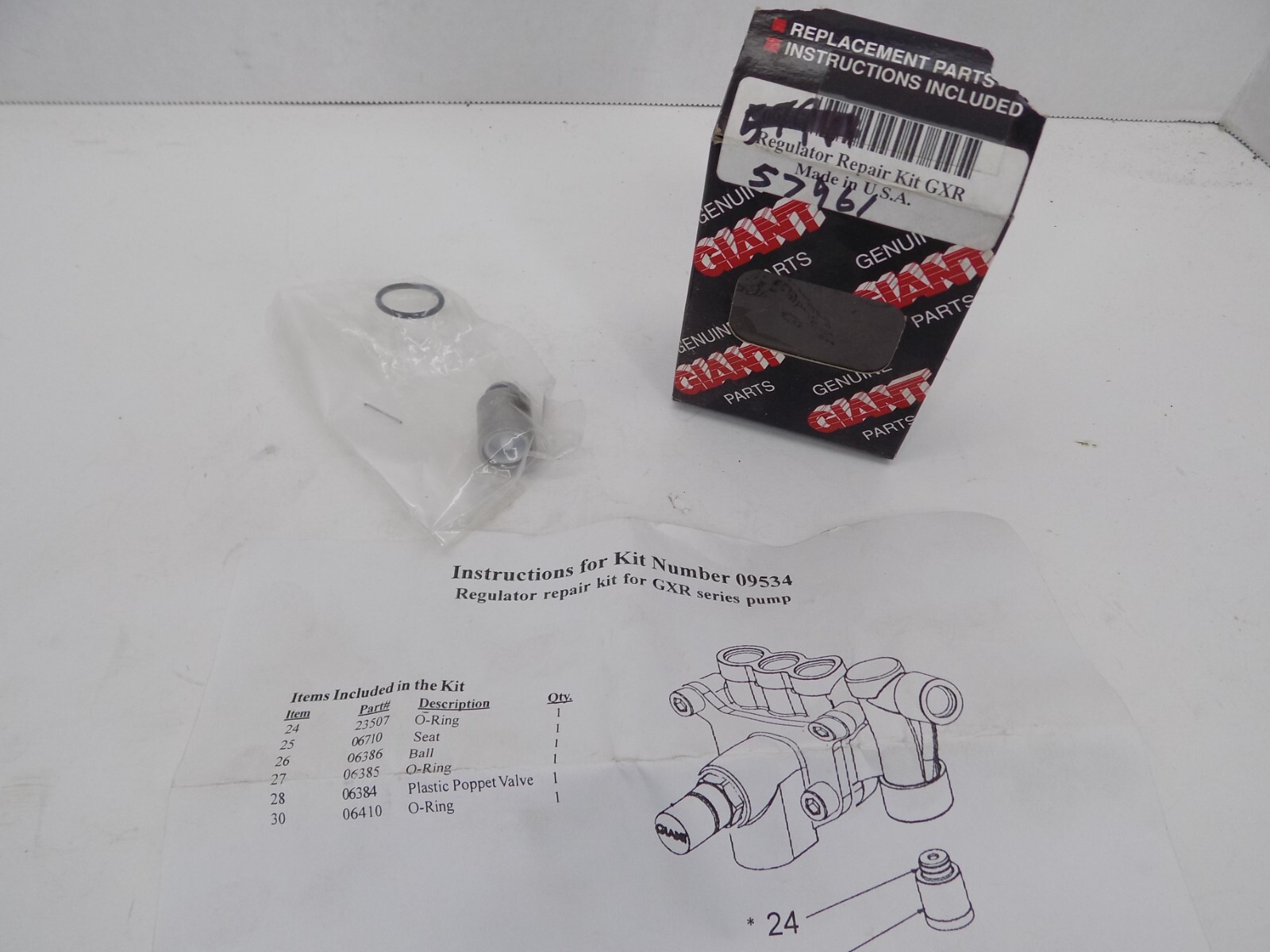 Giant 09534 REGULATOR REPAIR KIT FOR GXR SERIES PUMPS NEW