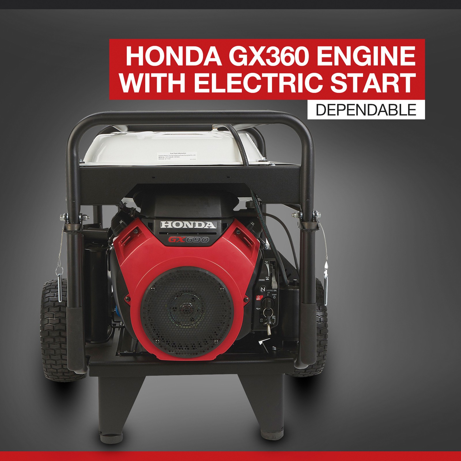 NorthStar Gas Cold Water Pressure Washer, Honda GX690 V-Twin OHV Engine,