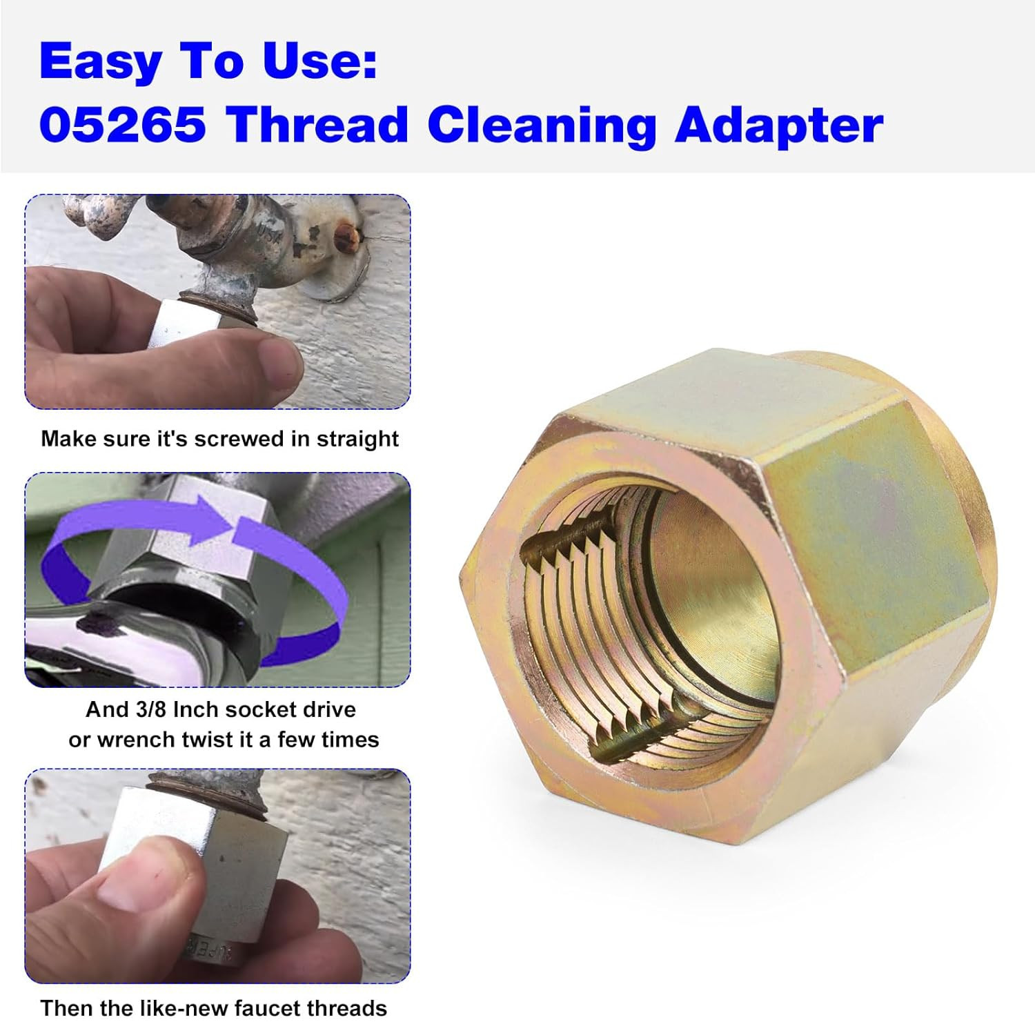 05265 Thread Cleaner Garden Hose Thread Cleaner Faucet Thread Repair Tool for